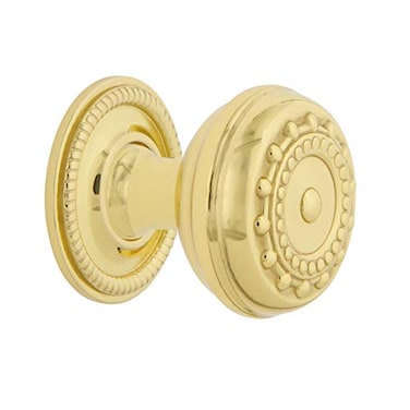 Nostalgic Warehouse Meadows Brass 1 38 Cabinet Knob with Rope Rose in Polished Brass