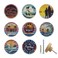 Lasyman 8Pack18 Wooden Beach Cabinet Knob Round Unique Surf Ocean Theme Kitchen Wardrobe Cupboard Furniture Dresser Drawer Knobs Handles or Pulls