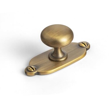 Goo-Ki GooKi Brushed Brass Bronze Zinc Alloy Cabinet Knob with Backplate Single Hole Center Cabinet Pull Hardware for Bedroom Kitchen 6 Pack8611G013