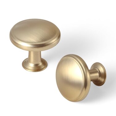 Goo-Ki GooKi 12 Pack Champagne Bronze Drawer Knobs Kitchen Cabinet Knob Hardware Single Hole Retro Bar Handles Pull for Closet Wardrobe Dresser Cupboard 6781CBDK