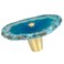 TUMBEELLUWA Natural Blue Agate Slice Cabinet Knobs Set of 4 Decorative Drawer Pull Handles for Dresser Wardrobe Cupboard