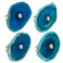 TUMBEELLUWA Natural Blue Agate Slice Cabinet Knobs Set of 4 Decorative Drawer Pull Handles for Dresser Wardrobe Cupboard