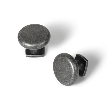 Yanxia Set of 12 Elegant Weathered Nickel Cabinet Knobs with Rounded Top and Square Base Classic Patina Finish for Timeless Style Vintage Kitchen Drawer Hadnles