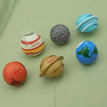 MFYS 6 Pieces Planets Dresser Knobs Star Cabinet Knob Cute Planet Drawer Pulls Handle for Childs Space Theme Deco 6