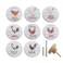 JamJam Set of 8 18 Wooden Round Animals Chicken Rustic Cupboard Farmhouse Cabinet Furniture Drawer Pulls and Knobs
