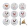 JamJam Set of 8 18 Wooden Round Animals Chicken Rustic Cupboard Farmhouse Cabinet Furniture Drawer Pulls and Knobs
