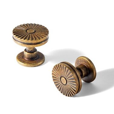 Goo-Ki GooKi Antique Brass Cabinet Drawer Knobs Zinc Alloy Kitchen Hardware 6 Pack Vintage Bronze Retro Brass Single Screw Bar Pull Handles for Cupboard Wardrobe9615GTDK