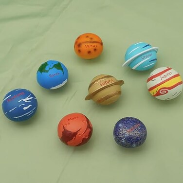 MFYS 8 Pieces Planets Dresser Knobs Star Cabinet Knob Cute Planet Drawer Pulls Handle for Childs Space Theme Deco 8