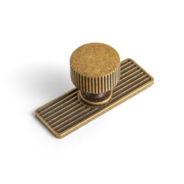 Goo-Ki GooKi Antique Brass Zinc Alloy Cabinet Knob with Backplate Single Hole Center Cabinet Pull Hardware for Bedroom Kitchen 6 Pack9596G