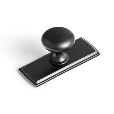 Goo-Ki GooKi Black Zinc Alloy Cabinet Knob with Backplate Single Hole Center Cabinet Pull Hardware for Bedroom Kitchen 6 Pack8611G011