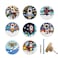 JamJam Set of 8 18 Wooden Cabinet Knobs Space Rocket Astronaut Moon Theme Nursery Kids Room Furniture Dresser Drawer Knobs and Pulls