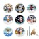 JamJam Set of 8 18 Wooden Cabinet Knobs Space Rocket Astronaut Moon Theme Nursery Kids Room Furniture Dresser Drawer Knobs and Pulls