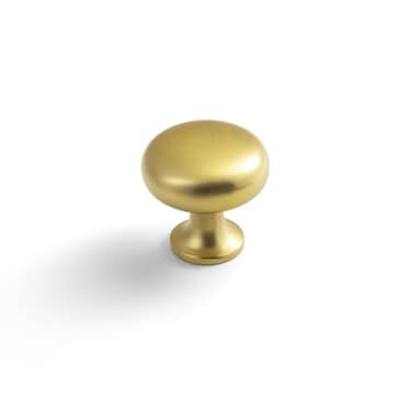 Goo-Ki GooKi Brushed Gold Brass Zinc Alloy Cabinet knob Single Hole Center Affordable Luxury Cabinet Pull Hardware for Bedroom Kitchen 6 Pack