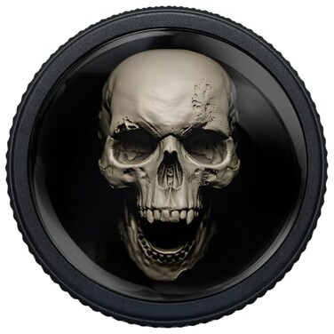 Artinhand 4 Pack Cabinet Knobs Round Matte Black Drawer Pulls Skull Hardware Dresser Knob for Bathroom Kitchen