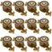 Kelier Brass Cabinet Knobs Vintage Retro Mushroom Drawer Knobs with Backplate Dresser Pull Handles for KitchenCupboardWardrobeCabinet Gold 12 Pieces