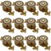 Kelier Brass Cabinet Knobs Vintage Retro Mushroom Drawer Knobs with Backplate Dresser Pull Handles for KitchenCupboardWardrobeCabinet Gold 12 Pieces