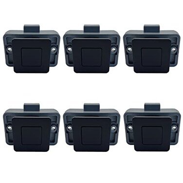 PUROCEAN 6 Packs Metal Push Button Latch Square RV Push Button Catch Black