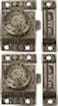 A29 Set of 2 Solid Brass Cabinet Latch Handmade Antique Brass Finish Latch for Cabinet Closet Kitchen Door Sold as Each Windsor Design