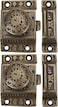 A29 Set of 2 Solid Brass Cabinet Latch Handmade Antique Brass Finish Latch for Cabinet Closet Kitchen Door Sold as Each Windsor Design