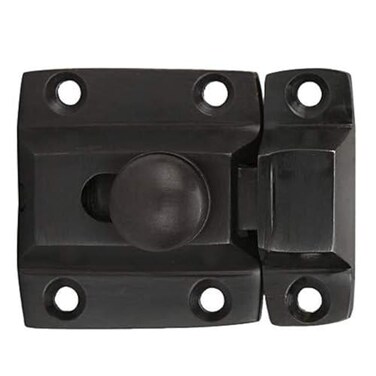 A29 Solid Brass Cabinet Door Latch Handmade Oil Rubbed Bronze Finish Latch with Twist Knob for Cabinet Closet Kitchen Door