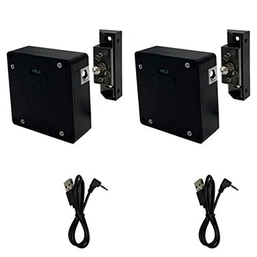 WOOCH RFID Lock Electronic Cabinet Lock Hidden DIY Lock with USB Cable for Wooden Cabinet Drawer Locker Cupboard 2 Pack