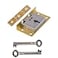 UNIQANTIQ HARDWARE SUPPLY Large Brass Half Mortise Chest or Box Lock with Two Skeleton Keys HL3SB2K
