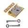 UNIQANTIQ HARDWARE SUPPLY Large Brass Half Mortise Chest or Box Lock with Two Skeleton Keys HL3SB2K