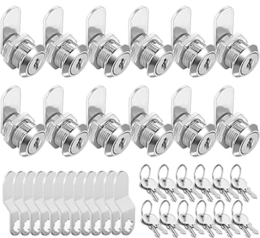 Sissinda 58 Keyed Alike Cabinet Locks with Keys 12 Packs Waterproof Durable Construction Wide Application Easy Installation Satisfactory Guarantee