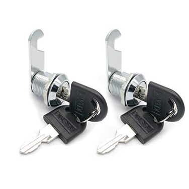 ZLYY Drawer Cabinet Cam Lock 16mm58 Cylinder Length Fits on 38inch Max Panel Thickness Zinc Alloy Chrome Plated Keyed Different 2Pack
