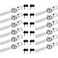 GRRONZEE 12Pack Display Case Lock Showcase Lock for Sliding Glass Door with 24 Keys Keyed Alike