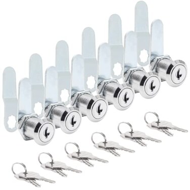 Uenhoy 6 Pack Cam Locks Keyed Alike 1 25mm Cam Lock Set for Drawers Mailbox Tool Box RV File Cabinet Locks with Keys