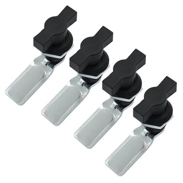 Kyuionty 4Pcs Thumb Operated Offset Cam Locks Cross Handle Swing Knob Turn Latch Thumb Cam Lock for Machine Cabinet RV Compartment Door