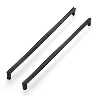 Ravinte 3 Pack Black Matte Cabinet Pulls and Handles 18 Inch Square Drawer Pulls Kitchen Cabinet Hardware