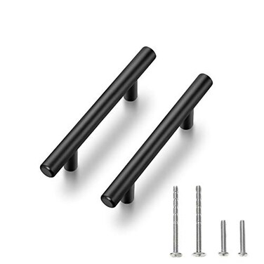 Ravinte 55 Pack 5 Inch Cabinet Pulls Matte Black Stainless Steel Kitchen Drawer Pulls Cabinet Handles 5InchLength 3Inch Hole Center