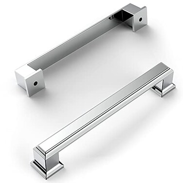 Amerdeco 10 Pack Polished Chrome Cabinet Pulls 5 Inch128mm Hole Center Cabinet Hardware Kitchen Cabinet Handles for Bathroom Drawer Pulls Dresser Pulls ZH0001