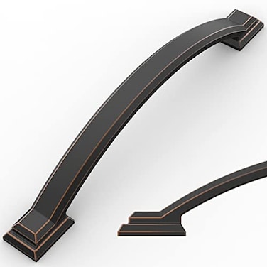 Amerdeco 10 Pack Oil Rubbed Bronze Cabinet Pulls 5 Inch128mm Hole Centers Handles for Kitchen Cabinet Hardware Arch Cabinet Handles for Bathroom Dresser Drawer Handles ZH0016