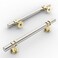 Amerdeco 10 Pack Brushed Satin Nickel and Gold Cabinet Pulls 5 Inch128MM Hole Centers Kitchen Cabinet Handles Cabinets Hardware Drawer Pulls ZH0058