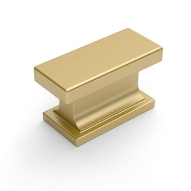 Amerdeco 10 Pack Brushed Gold Cabinet Knobs 146 Inch37mm Single Hole Cabinet Handles Rectangle Dresser Knobs Drawer Knob for Bathroom Cabinets