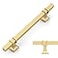 Amerdeco 10 Pack Brushed Gold Cabinet Pulls 5 Inch128mm Hole Center Drawer Pulls Cabinet Hardware Kitchen Cabinet Handles for Bathroom Dresser Pulls ZH0067