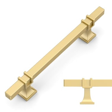 Amerdeco 10 Pack Brushed Gold Cabinet Pulls 5 Inch128mm Hole Center Drawer Pulls Cabinet Hardware Kitchen Cabinet Handles for Bathroom Dresser Pulls ZH0067