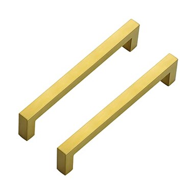 Ravinte 5 Pack 614 Inch Kitchen Square Cabinet Handles Brushed Brass Pulls Stainless Steel Drawer Pulls Kitchen Cabinet Hardware Handles
