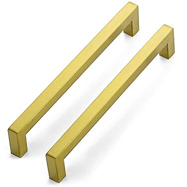 Ravinte 30 Pack 712 Inch Square Cabinet Handles Cabinet Pulls Brushed Brass Drawer Pulls Kitchen Cabinet Hardware Kitchen Handles for Cabinets Cupboard Handles Drawer Handles