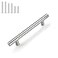 Gobrico 30 Pack 4 102mm Hole Center Cabinet Pulls Satin Nickel Kitchen Cabinet Handles Stainless Steel Drawer Pulls Euro Bar Cabinet Hardware Kitchen Cupboard Pull 638 Total Length
