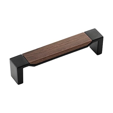 Belwith-Keeler BelwithKeeler B076620WNMB Fuse Collection Pull 5116 Inch 128mm Center to Center Matte Black with Walnut