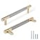 Zernmiarder Knurled Cabinet Pulls 25 Pack 6 Inch Long Cabinet Handles Metal Door Pulls Kitchen Drawer Pull Knurled Dresser Handles 5 Hole to Hole Grey Gold