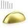 Probrico 10 Pack Modern Drawer Pulls Gold Cabinet Cup Pulls 3 Inch76mm Hole Center Drawer Handles Knobs Shell Style Cabinet Handles for Bathroom Kitchen Cabinet Pulls