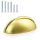 Probrico 10 Pack Modern Drawer Pulls Gold Cabinet Cup Pulls 3 Inch76mm Hole Center Drawer Handles Knobs Shell Style Cabinet Handles for Bathroom Kitchen Cabinet Pulls