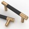 Asidrama 10 Pack 3 Inch76mm Matte Black and Champagne Bronze Cabinet Pulls Knurled Cabinet Handles Cupboard Handles Kitchen Cabinet Hardware for Cupboard Drawer Pulls