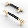 Asidrama 10 Pack 375 Inch96mm Matte Black Cabinet Pulls Knurled Cabinet Handles Gold Cupboard Handles Kitchen Cabinet Hardware for Cupboard Drawer Pulls