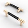 Asidrama 10 Pack 375 Inch96mm Matte Black Cabinet Pulls Knurled Cabinet Handles Gold Cupboard Handles Kitchen Cabinet Hardware for Cupboard Drawer Pulls